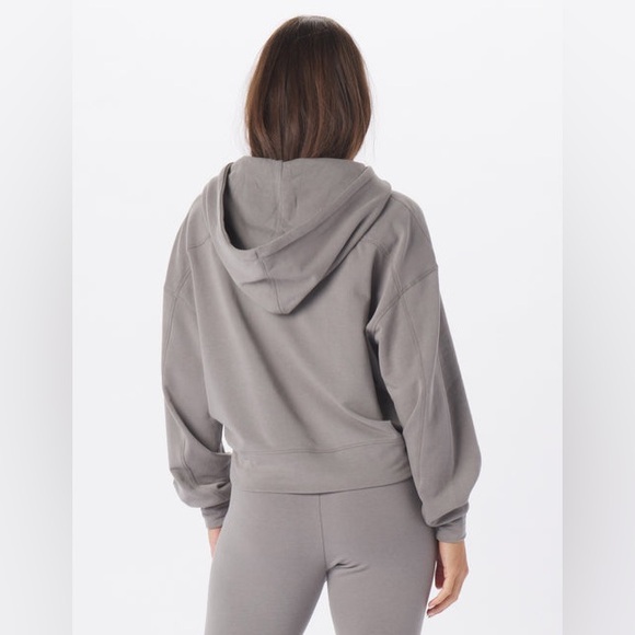 Glyder Women’s Vintage Oversized Cropped Hoodie Grey / Cream Size 1X - Picture 6 of 6